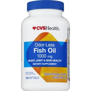 CVS Health - Cápsulas blandas recubiertas, con aceite de pescado, 1000 mg, 120 u.