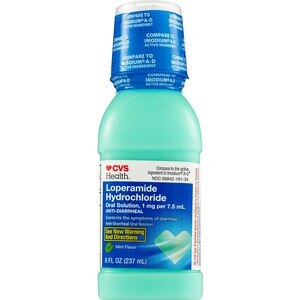CVS Health Loperamide Hydrochloride Oral Suspension Liquid, Mint Flavor