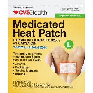 CVS Health Capsicum Treatment Medicated Heat Patch, Large, 1 Ct