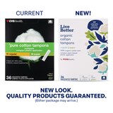CVS Live Better Organic Cotton Tampons  with Compact Plant-Based Plastic Applicator, Regular & Super, 36 CT, thumbnail image 5 of 5