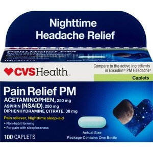 CVS Health Pain Relief PM Caplets, 100CT