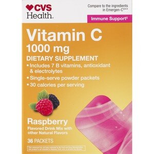 CVS Health Immune Support Vitamin C Drink Packets, Raspberry, 36 Ct