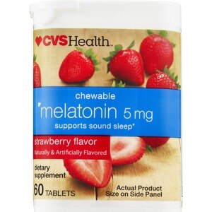  CVS Health Chewable Melatonin Tablets 5mg, Strawberry 60CT 