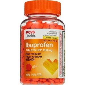 CVS Health Ibuprofen Pain Reliever & Fever Reducer (NSAID) 200 MG Coated Caplets, 500 Ct