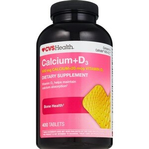 CVS Health - Calcio y vitamina D3 en tabletas, 600 mg, 120 u.