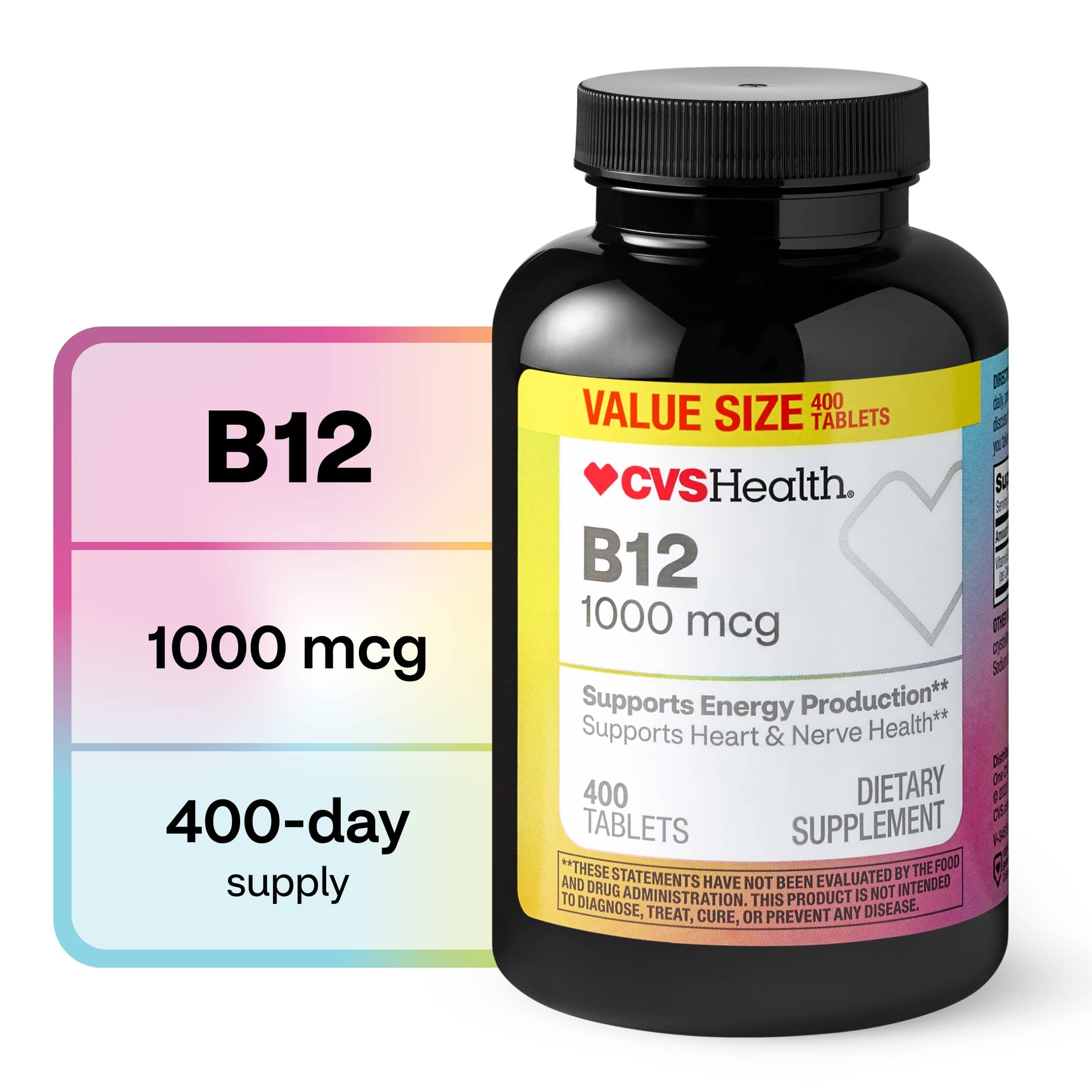 CVS Health - Vitamina B12 en tabletas, 1000 mcg