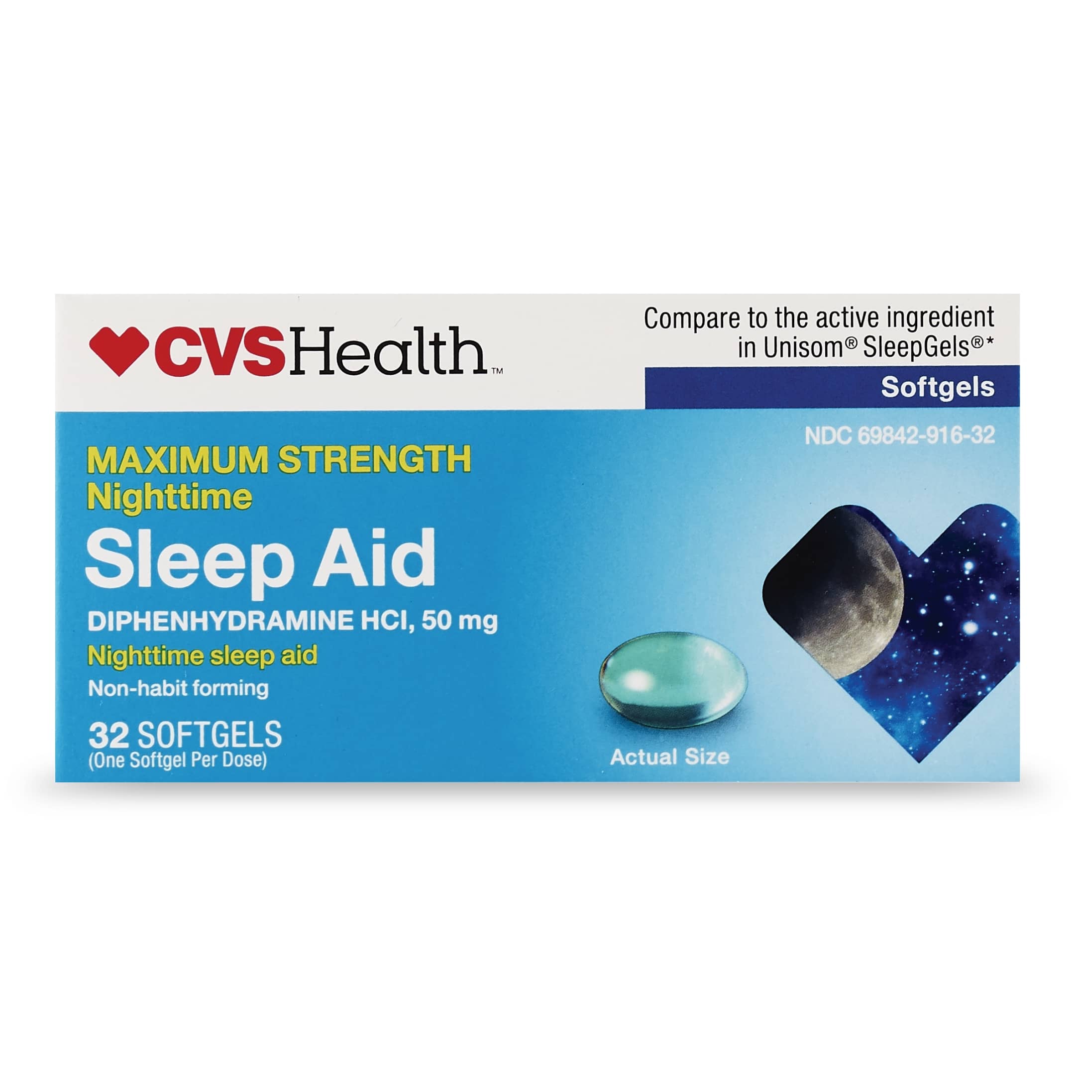 CVS Health - Cápsulas blandas de ayuda para dormir, uso nocturno, máxima potencia, 50 mg