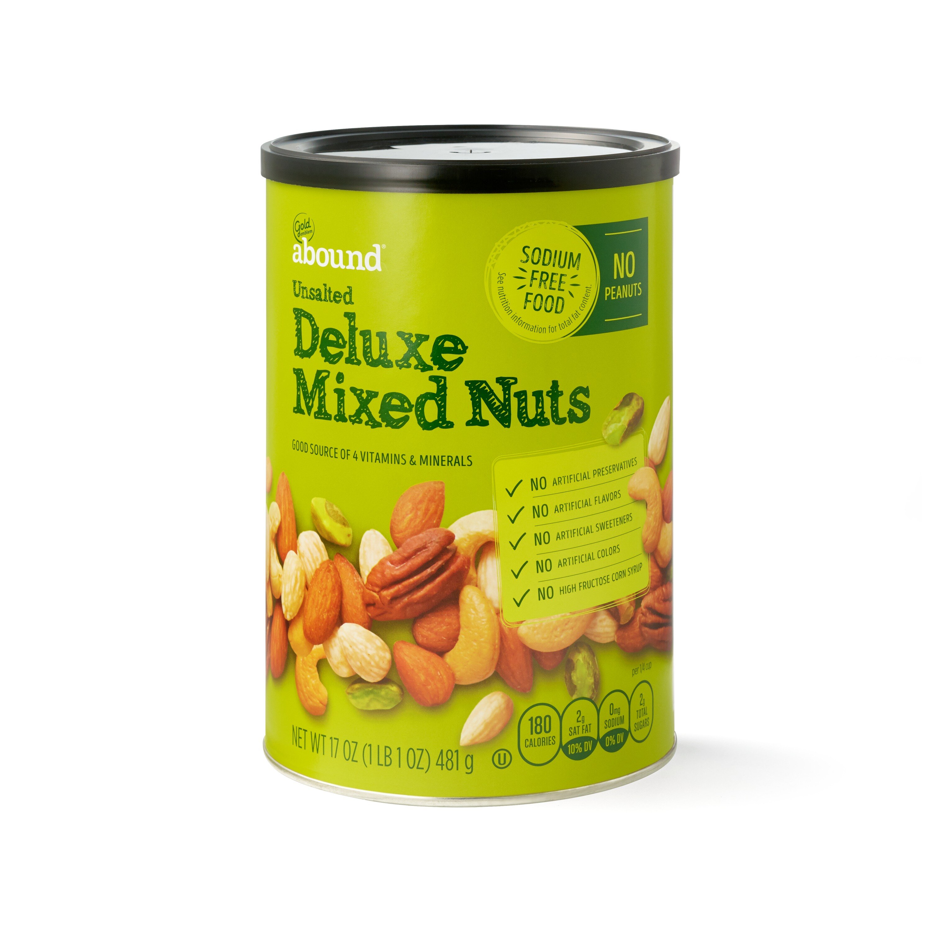 Gold Emblem Abound Deluxe - Frutos secos surtidos, sin sal, 17 oz