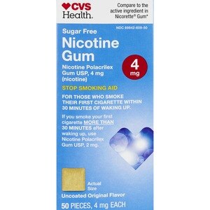 CVS Health Sugar Free Nicotine 4mg Gum, Original, 50 Ct