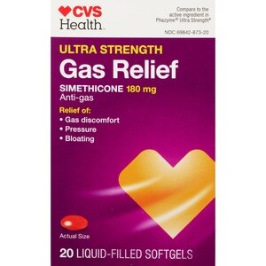 CVS Health - Cápsulas blandas para aliviar gases, máxima potencia, 180 mg