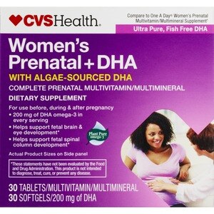 CVS Health - Cápsulas blandas prenatales, multivitaminas con DHA, 60 u.