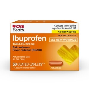 CVS Health Ibuprofen Pain Reliever & Fever Reducer (NSAID) 200 MG Coated Caplets, 1000 Ct - 50 Ct