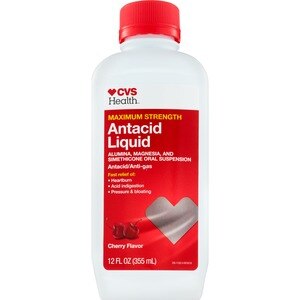 CVS Health Liquid Plus Anti-Gas Antacid Liquid Maximum Strength, Cherry, 12 OZ