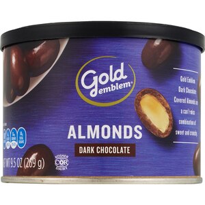 Gold Emblem - Almendras bañadas en chocolate amargo, 9.5 oz