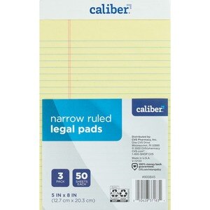 Caliber 5 X 8 Inch Legal Pads - 50 Ct , CVS