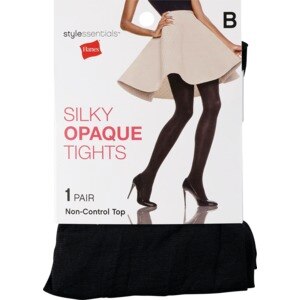 Style Essentials by Hanes Silky Opaque Tights, Black