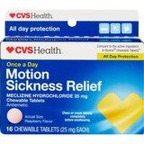 CVS Health Motion Sickness Relief Chewable Tablets, Raspberry, 16 CT, thumbnail image 1 of 5