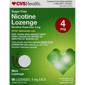 CVS Health - Pastillas de nicotina polacrilex, 4 mg (nicotina), sabor Mint, suplemento de ayuda para dejar de fumar