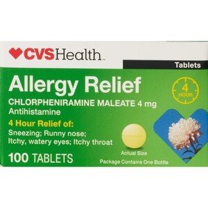 CVS Health 4HR Allergy Relief Chlorpheniramine Maleate, 100 Ct