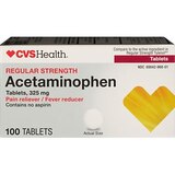 CVS Health Regular Strength Acetaminophen Pain Reliever & Fever Reducer 325 MG Tablets, 100 CT, thumbnail image 1 of 5