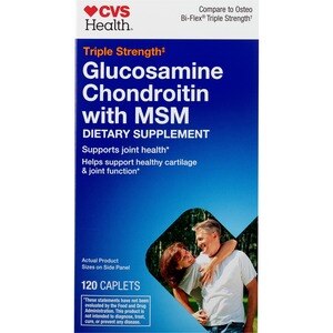 CVS Health Glucosamine Chondroitin With MSM Caplets, 120 Ct