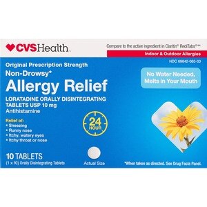 CVS Health 24HR Allergy Relief Loratadine Orally Disintegrating Tablets, 10 Ct