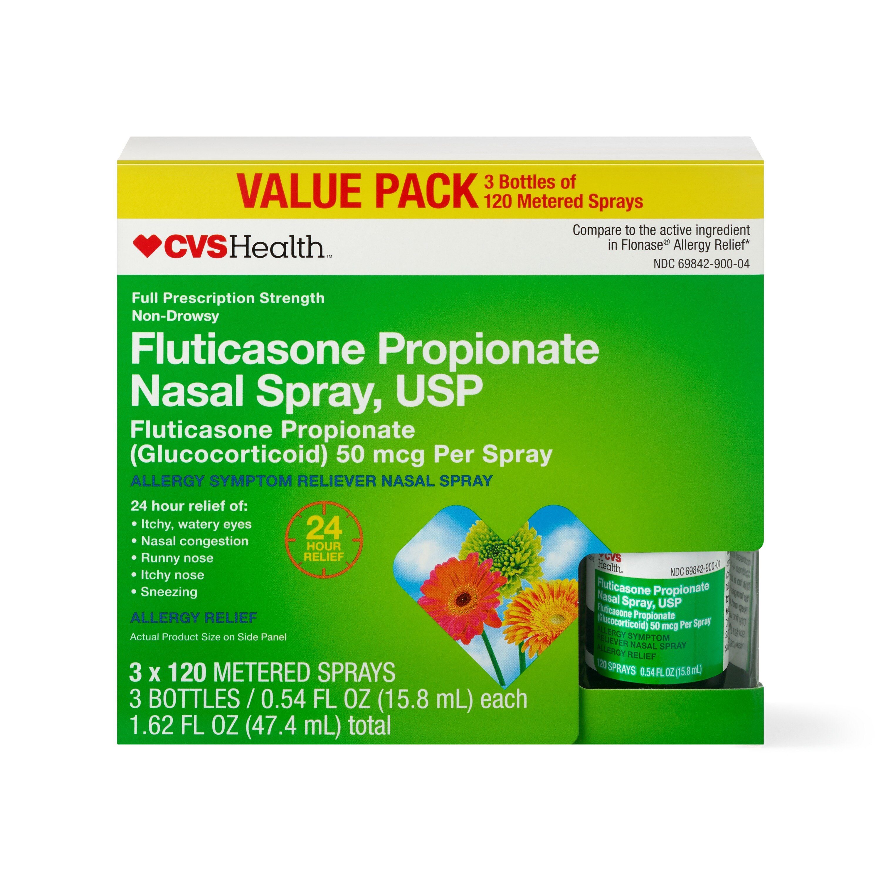 CVS Health Fluticasone Propionate Nasal Spray, USP 50mcg, Value Pack Of 120 Sprays/bottle - 0.54 Oz