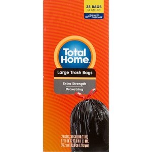 Total Home Large Trash Bags Black, 30 Gallon, 30 ct - 40 ct | CVS