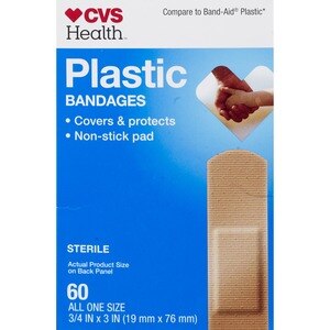 CVS Health Plastic One Size Bandages, 60 Ct
