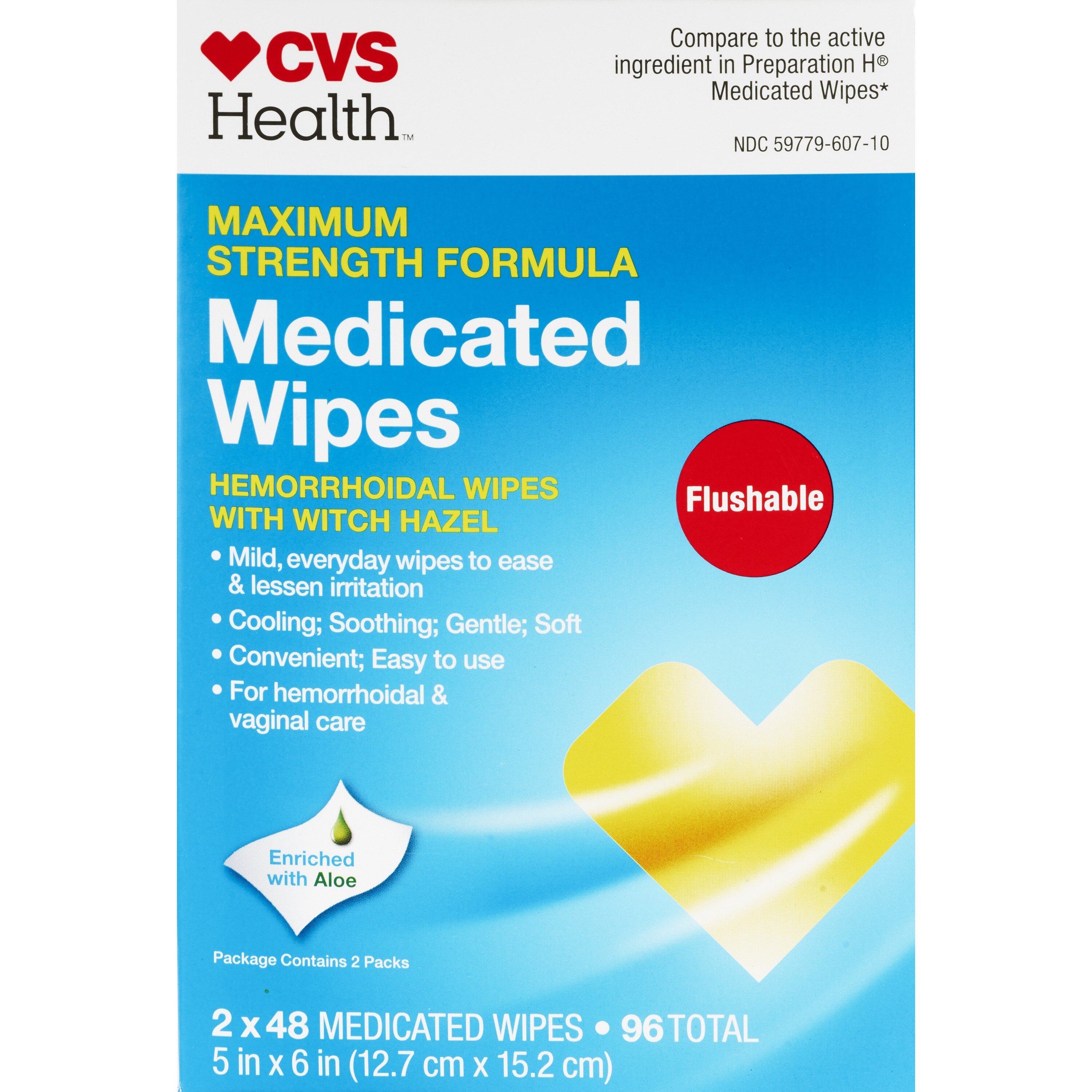 CVS HealthHemorrhoidal Medicated Wipes, 96 Ct