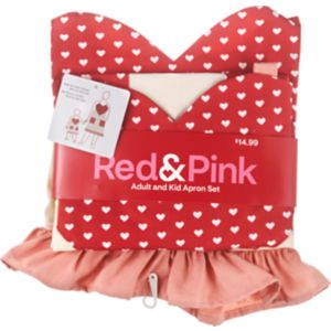 Red & Pink Heart Apron Set, Adult & Child , CVS