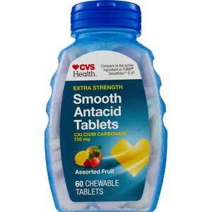 CVS Health Extra Strength Smooth Antacid Assorted Fruit Chewable Tablets, 60CT