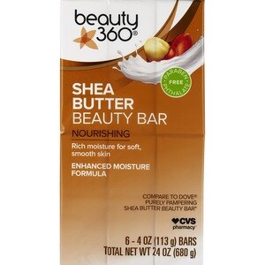 Beauty 360 Nourishing Shea Butter Beauty Bar, 6CT
