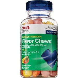 CVS Health Extra Strength Antacid Flavor Chews, Assorted Fruit, 90 Ct