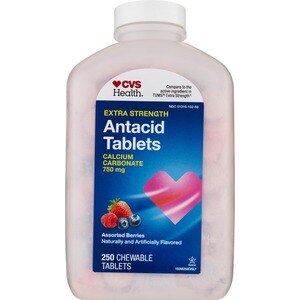 CVS Health Extra Strength Chewable Antacid Tablets Assorted Berries, 250 Ct