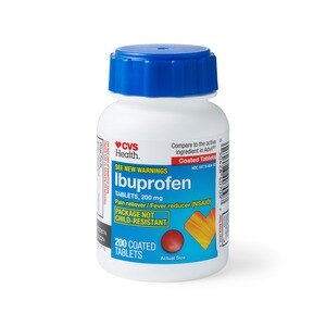 CVS Health - Ibuprofeno en tabletas de 200 mg, analgésico/antifebril, 200 u.