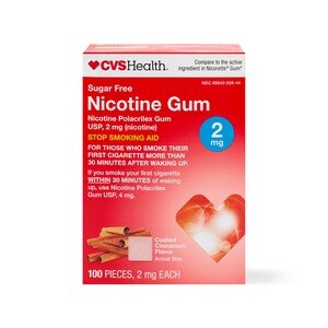 CVS Health Sugar Free Nicotine 2mg Gum, Cinnamon, 100 Ct