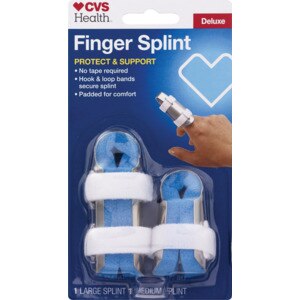 CVS Health Finger Splint Deluxe Aluminum/Foam - 2 Ct