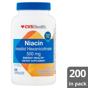 Cvs Health Flush Free Niacin Capsules 500mg 200ct