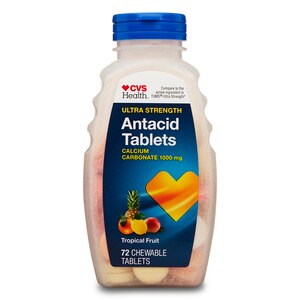 CVS Health - Antiácido/suplemento de calcio en tabletas, potencia máxima, Tropical Fruit, 1000 mg