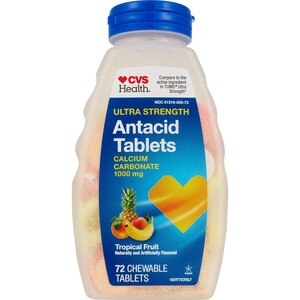 CVS Health Antacid Chewable Tablets, Tropical Fruit, 72 Ct