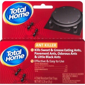 Total Home - Bandejas de cebos para el control de hormigas, resistentes a los niños, 4 u.