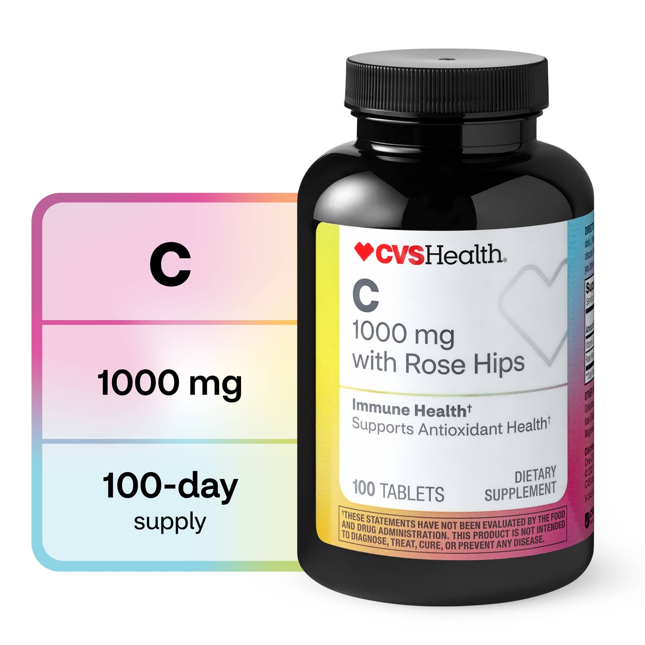 CVS Health - Tabletas de vitamina C con rosa silvestre, 1000 mg, 100 u.