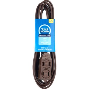 Total Home 3-Outlet Indoor Extension Cord, 9 Ft Brown , CVS