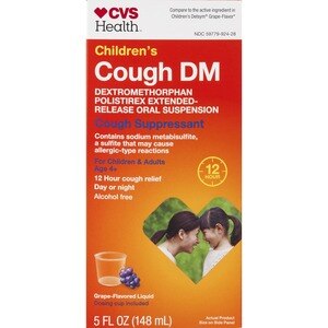 CVS Health Children's Cough DM Liquid Suppressant Grape, 5 OZ