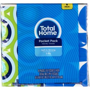 Total Home - Toallitas faciales suaves y fuertes, 2 capas, paquete de 8