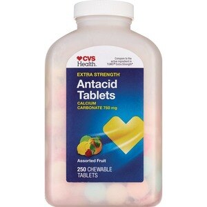 CVS Health Extra Strength Antacid Tablets, Assorted Fruit, 250 Ct