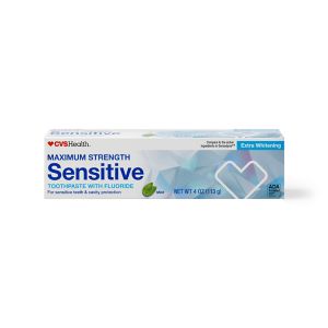 CVS Health Sensitive Extra Whitening Fluoride Toothpaste, Mint, 4 Oz