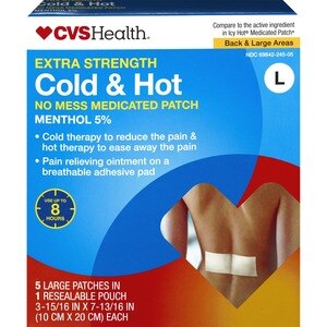 CVS Health - Parches medicinales para usar en frío/caliente, Extra Strength, 5 u., grandes