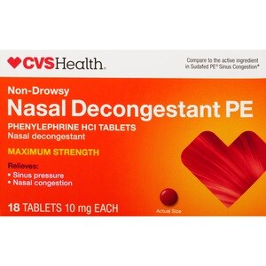 CVS Health - Descongestivo nasal con fenilefrina, no causa somnolencia, 10 mg